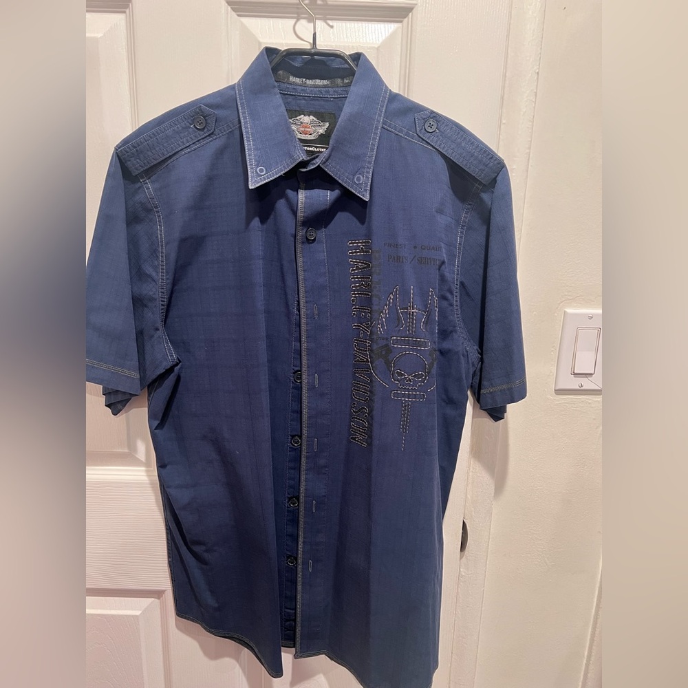 Harley-Davidson Dark Blue Casual Button Down Shirt